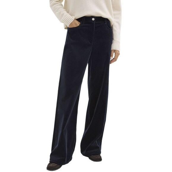 Theory Womens Straight-Leg 5-Pocket Velvet Pants 2 Baltic - NWT $345
